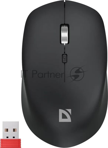 Мышь беспроводная Defender Velvet MB-406 черный, 1600 dpi, радиоканал, Bluetooth, USB, кнопки - 4