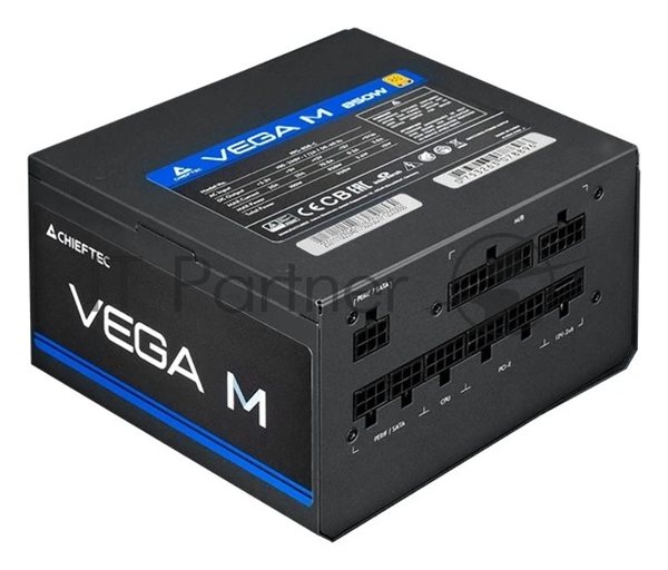Блок питания Chieftec Vega M PPG-850-C (ATX 3.1, 850W, 80 PLUS GOLD, Active PFC, 135мм fan, Gen5 PCIe, Full Cable Management) Retail