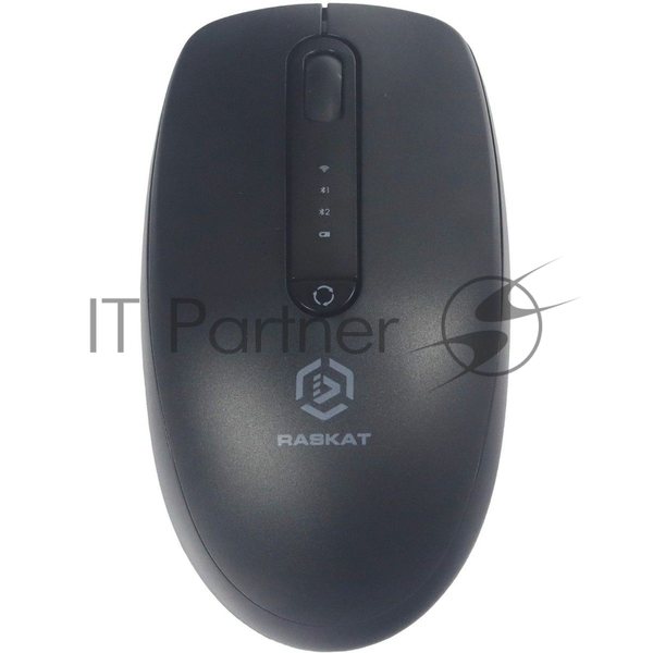 Мышь беспроводная Raskat M002WBR черный, 1600 dpi, радиоканал, Bluetooth, USB, кнопки - 4