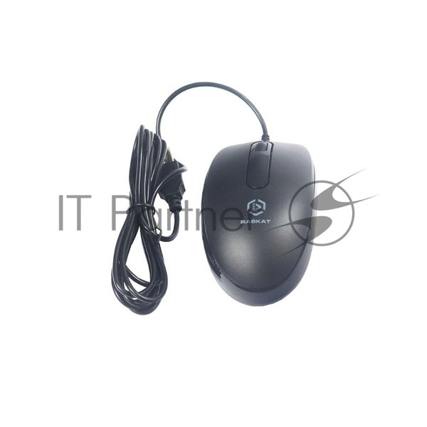 Мышь проводная Raskat M015 черный, 1000 dpi, USB, кнопки - 3