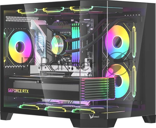 Компьютерный корпус AeroCool/Formula Crystal Z6M Floe черный без БП mATX 4x120мм 2xUSB3.0 audio bott PSU