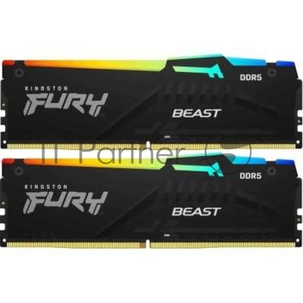 Оперативная память Kingston Fury Beast AMD, DDR5, 64Gb (2x32 Gb), 6000 MHz, CL36, радиатор, черный