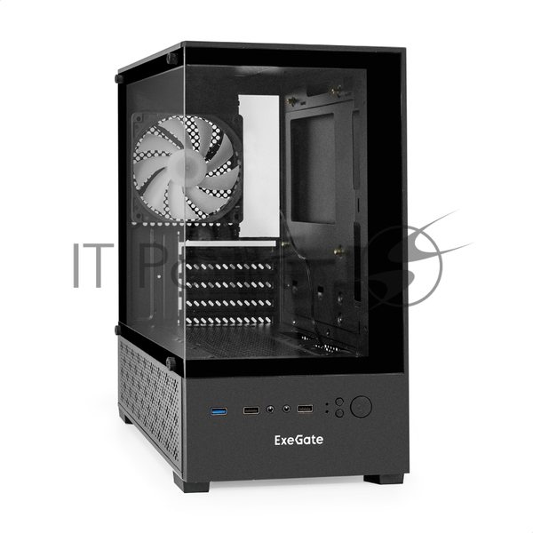 Компьютерный корпус Minitower ExeGate i3 SEA LE-NPX650 (mATX, БП 650NPX, 1хUSB+1хUSB 3.0, HD аудио, черный, передняя и боковая панели - закаленное стекло)