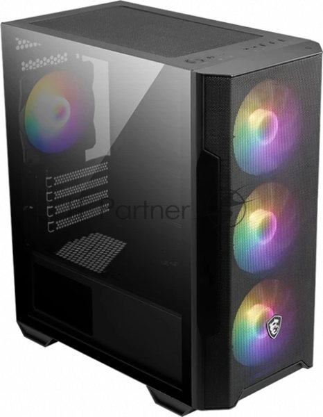 Компьютерный корпус MSI MAG FORGE M100R, Global, 1xUSB 3.0, 2xUSB 2.0, 4x120мм ARGb Fan, ESD ARGbControl Board, Tempered Gl