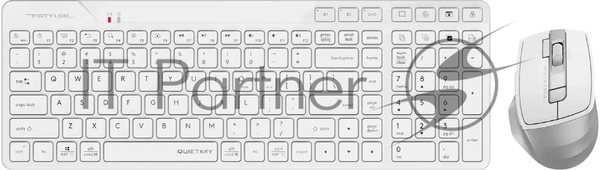 Комплект клавиатура+мышь A4Tech FStyler FB2800C Air2 беспроводной, USB + Bluetooth, 2000 DPI, белый/серый