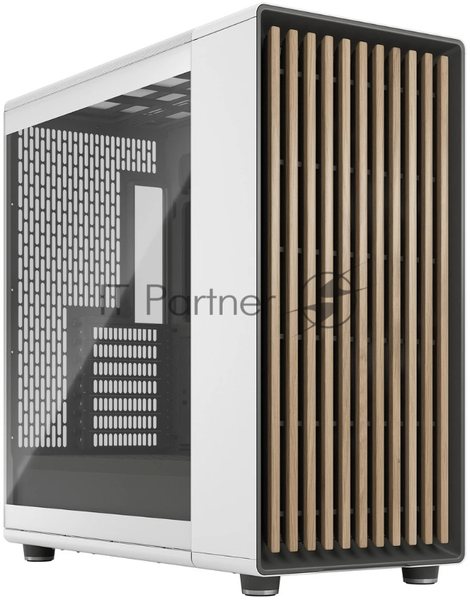 Компьютерный корпус без блока питания Fractal Design North XL TG Dark Tint, Full-Tower, 3x140мм, 2xUSB-A 3.2 + 1xUSB 3.2 Type-C E-ATX, ATX, mATX, mITX Wood panel, Chalk белый