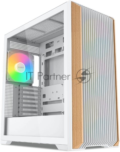 Компьютерный корпус без блока питания SAMA Z60 белый, Midi-Tower, TG, 4x140мм ARGb, 2xUSB 3.0 + 1xUSB 3.1 Type-C, E-ATX, ATX, mATX, mITX белый