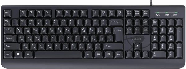 Клавиатура Acer OKW400 проводная, USB Type-A, черный