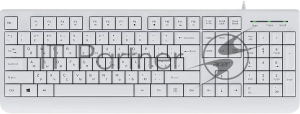 Клавиатура Acer OKW400 проводная, USB Type-A, белый