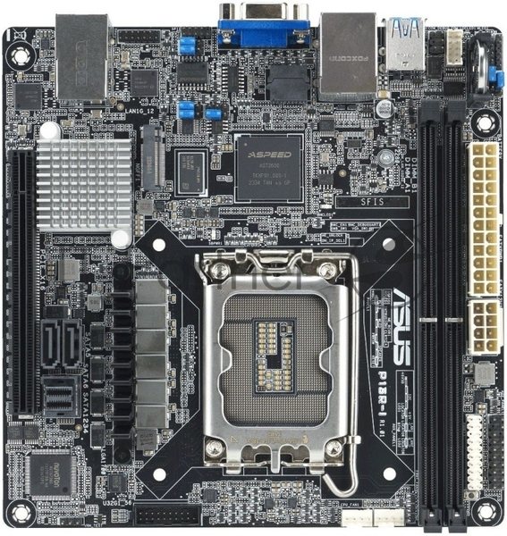 Материнская плата серверная ASUS P13R-I, LGA1700, Intel C262, 2xDDR5 (ECC), 6xSATA, 1xM.2, 1xPCIe 5.0 x16, 1xVGA, 3x1Gb LAN, 2xUSB-A 5Gbps, 2xUSB-A 10Gbps, mITX