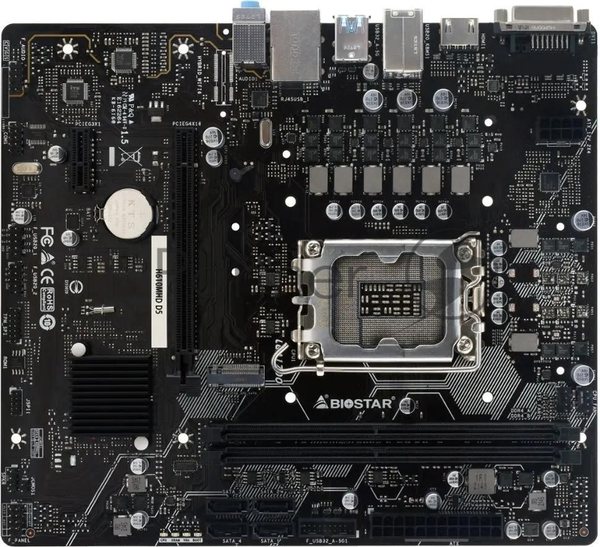 Материнская плата Biostar H610MHD D5, LGA1700, Intel H610, 2xDDR5, 4xSATA, 1xM.2, 1xPCIe 4.0 x16, 1xPCIe 3.0 x1, 1xDP, 1xHDMI, 1x1Gb LAN, 2xUSB-A 5Gbps, 4xUSB-A 2.0, 2x3.5 мм, 7.1, mATX