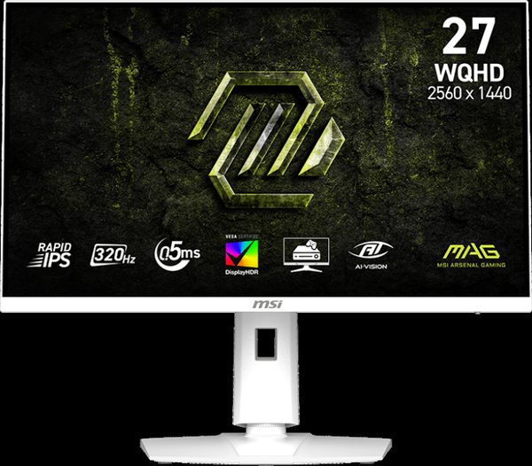Монитор 27" MSI MAG 274QRFW X32 IPS 2560x1440, 320 Гц, 0.5 мс, 16:9, 300 кд/м², HDMI 2.1, DP, USB-C, 3.5 Jack, Adaptive-Sync, HDR10, DisplayHDR 400, белый
