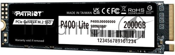 Накопитель SSD Patriot PCIe 4.0 x4 2Tb P400LP2KGM28H P400 Lite M.2 2280