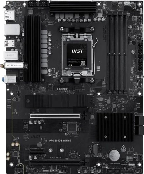 Материнская плата MSI PRO B850-S WIFI6E, AM5, AMD B850, 4xDDR5, 4xSATA, 2xM.2, 1xPCIe 4.0 x16, 1xPCIe 4.0 x4, 1xPCIe 3.0 x1, 1xDP, 1xHDMI, 1x2.5Gb LAN, Wi-Fi 6E, Bluetooth 5.3, 1xUSB-C 10Gbps, 3xUSB-A 10Gbps, 4xUSB-A 5Gbps, 3x3.5 мм, 7.1, ATX