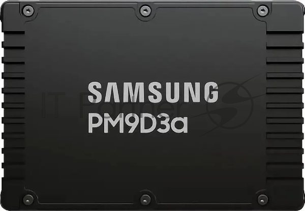 Накопитель SSD Samsung PM9D3a, 3840Gb, U.3(2.5" 15мм), NVMe, PCIe 5.0x4, 3D TLC, R/W 12000/6000Mb/s, IOPs 2 000 000/250 000, TbW 7008, DWPD 1 (12 мес.)