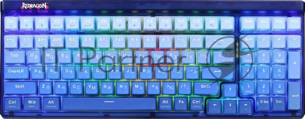 Клавиатура беспроводная Redragon Garen Pro RU RGb, бел/син, градиент,BT+2.4