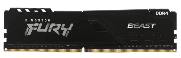 Оперативная память Kingston Fury Beast Black, DDR4, 8GB (1x8GB), 3200MHz, CL16, с радиатором, черный