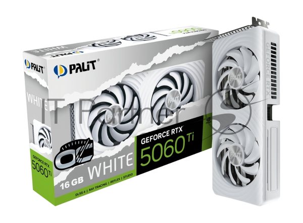 Видеокарта Palit RTX 5060Ti WHITE OC 16Gb RTX 5060TI 16Gb 128bit GDDR7 2407/28000 HDMIx1 DPx3 HDCP Ret