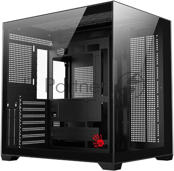 Компьютерный корпус Bloody CC-122 черный без БП ATX 10x120мм 1xUSB2.0 1xUSB3.0 audio