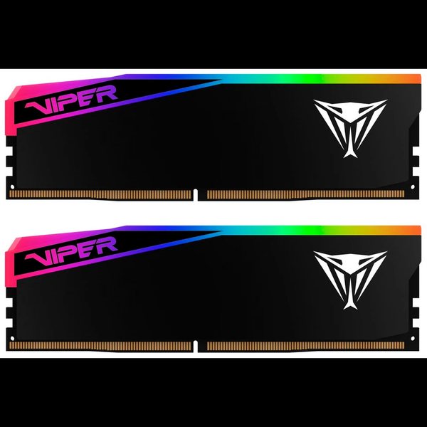 Оперативная память Patriot Viper Elite 5 Ultra RGB, DDR5, 32GB (2x16GB), 6000 MHz, CL28, с радиатором, RGB, чёрный