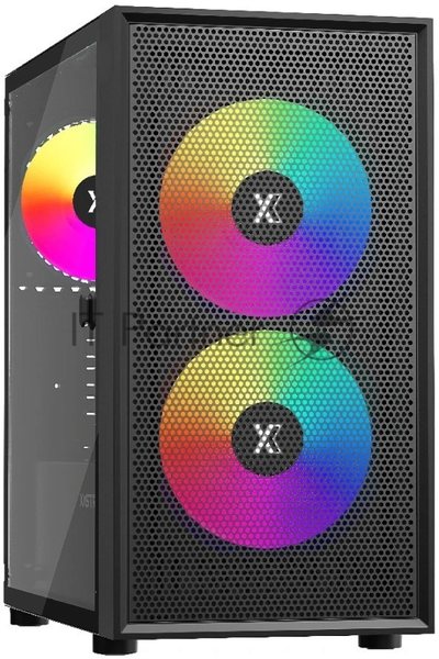 Компьютерный корпус XASTRA A305M 3ARGb Black mATX/Mesh/tempered glass/2x140мм + 1x120мм ARGb PWM fans/Door/ A305M-2FC14A-1FC12A-D