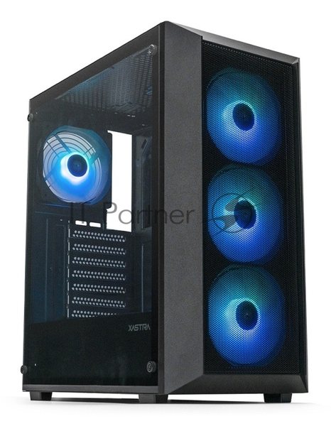 Компьютерный корпус XASTRA A406 4ARGB Black ATX/Mesh/tempered glass/4x120мм ARGB PWM fans/A406-4FC12A