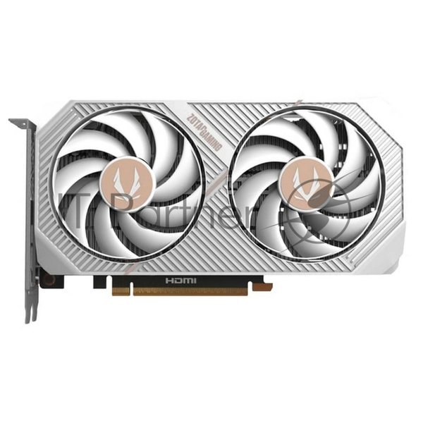 Видеокарта Zotac GAMING GeForce RTX 5050 TWIN EDGE OC WHITE ED, NVIDIA RTX 5050, 8 ГБ GDDR6, 128 бит, PCI-e 5.0, 1xHDMI, 3xDP, 2602 МГц