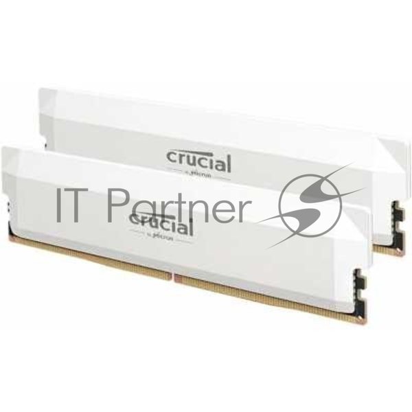 Оперативная память Crucial Pro Gaming by Micron, DDR5, 64GB (2x32GB), 6400 MHz, CL40, с радиатором, белый