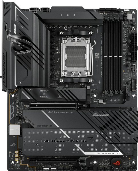 Материнская плата ASUS ROG STRIX X870E-H GAMING WIFI7, AM5, AMD X870E, 4xDDR5, 4xSATA, 4xM.2, 1xPCIe 5.0 x16, 1xPCIe 4.0 x4, 1xHDMI, 2xUSB-C 40Gbps (USB4), 1xUSB-C 10Gbps, 3xUSB-A 10Gbps, 6xUSB-A 5Gbps, 2xUSB-A 2.0, 2x3.5 мм, 7.1, ATX