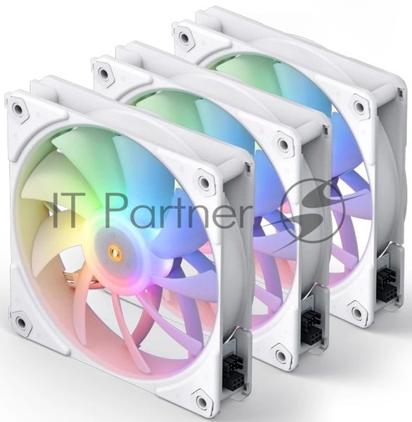 Вентилятор для корпуса JONSBO ZF-120W (120x120x25мм, 4-pin PWM, ARGb, 61.0CFM, 28.9dBA, 1500RPM, белый, 3pcs)
