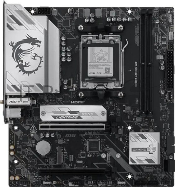 Материнская плата MSI B850M GAMING WIFI, AM5, AMD B850, 2xDDR5, 4xSATA, 2xM.2, 1xPCIe 5.0 x16, 1xPCIe 4.0 x16, 1xDP, 1xHDMI, 1x2.5Gb LAN, Wi-Fi 7, Bluetooth 5.4, 1xUSB-C 10Gbps, 3xUSB-A 5Gbps, 2xUSB-A 2.0, 2x3.5 мм, 7.1, mATX