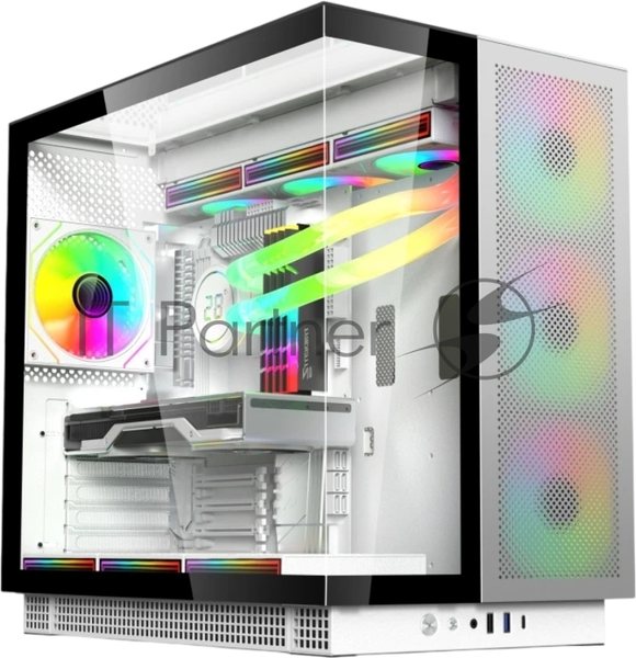 Компьютерный корпус ACD Phantom 100 ATX, Type-C + 2XUSB 3.0+HD audio combo, 4X120мм ARGb fans+Remote control, See View case, TG, Aluminum.