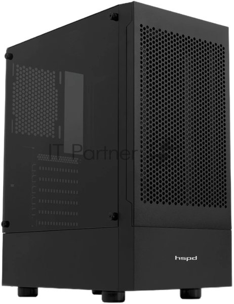 Компьютерный корпус без блока питания Case HSPD M540, Mesh Mid Tower, черный, TG, 0.45 SPCC, no fans, ATX, mATX, mITX, 160/300/150мм, 2x2.5", 2x3.5", 7xPCI, 1xUSB-A 3.0, 2xUSB-A 2.0, 365x216x405мм