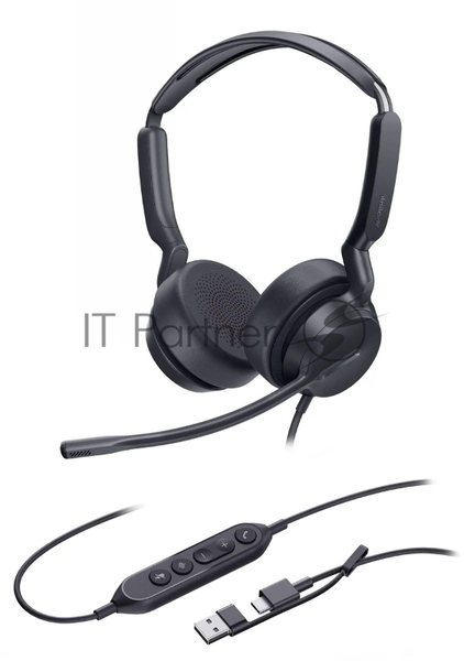 Гарнитура Yealink UH42 Dual UC чёрный, проводная, USB