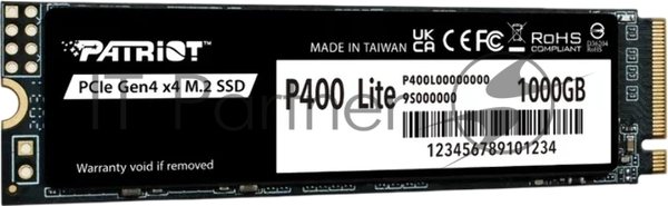 Накопитель SSD Patriot P400 Lite 1Tb M.2 2280 NVMe PCle 4.0 x4 R3500/W2700 TbW 560Tb 3D NAND with HS
