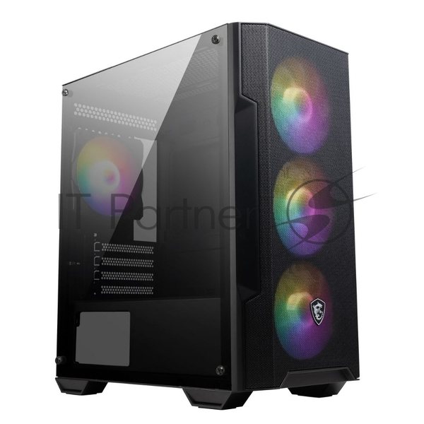 Корпус MSI MAG FORGE M100A, Micro-Tower, чёрный, 4 x 120 мм