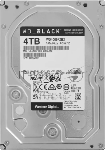 Жесткий диск HDD WD Black 4Tb 7200rpm SATA 256Mb 3.5"