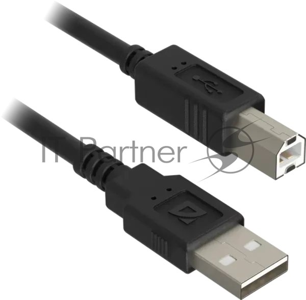 USB кабель Defender USB 2.0 AM-BM 30AWG, никель, 3м 1