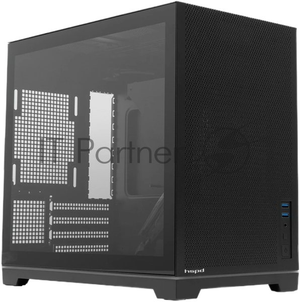 Компьютерный корпус без блока питания Case HSPD M211, Mesh Mini-tower, Black, TG, 0.7 SPCC, no fans,mATX, mITX, 175/330/150мм, 2x2.5", 1x3.5", 4xPCI, 2xUSB-A 3.0, ARGb strip, 336x211x350мм