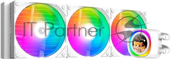Система жидкостного охлаждения ID-Cooling FX360 LCD белый (Soc 1851/1700/1200/115X/AM5/AM4, 3x120мм fan, 2000rpm, 27.2 дБ, 350W, PWM 4-pin, Al+Cu)