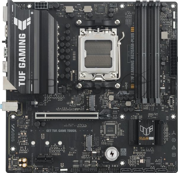 Материнская плата ASUS TUF GAMING A620M-A PLUS, AM5, AMD A620A, 4xDDR5, 4xSATA, 2xM.2, 1xPCIe 4.0 x16, 1xPCIe 3.0 x1, 1xHDMI, 2xDP, 1x2.5Gb LAN, 2xUSB-A 10Gbps, 4xUSB-A 2.0, 3x3.5 мм, 7.1, mATX