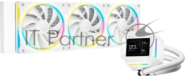 Система жидкостного охлаждения Deepcool LM360 WH ARGb Soc-AM5/AM4/1200/1700/1851 белый 4-pin 19-36dB Al LCD 250W 1729gr Ret (R-LM360-WHDMMC-1)