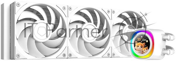 Система жидкостного охлаждения ID-Cooling FX360 LCD PE WHITE (Soc 1851/1700/1200/115X/AM5/AM4, 3x120мм fan, 2450rpm, 34.3 дБ, 350W, PWM 4-pin, Al+Cu) (FX360 LCD P