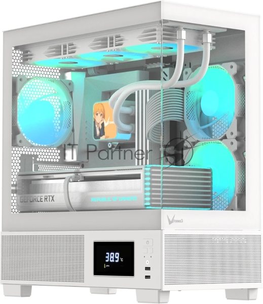 Компьютерный корпус AeroCool/Formula V Line Crystal E1M White, MATX, USB3.0*2, Switch Display Panel