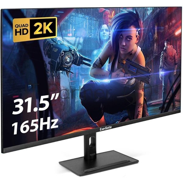 Монитор 31.5" ExeGate Combat EG3207TA IPS 2560x1440, 165 Гц, 1 мс, 16:9, 300 кд/м², 2xHDMI 2.0, DP, USB, 3.5 Jack, динамики (2x3 Вт), HDR10, FreeSync, черный