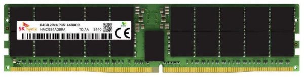 Оперативная память Hynix, DDR5, 64GB (1x64GB), 5600 MHz, CL22, без радиатора, RDIMM, OEM