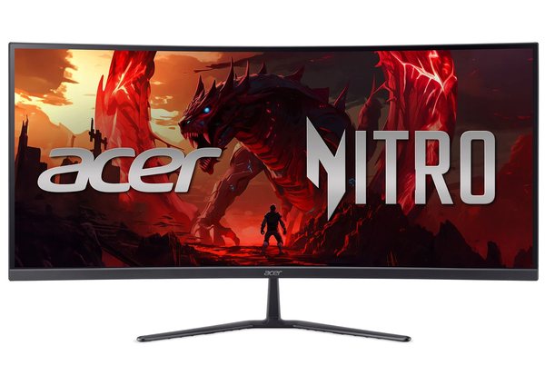 Монитор 34" Acer Nitro ED340CURW0biip VA 3440x1440, 240 Гц, 1 мс, 21:9, 250 кд/м², 2xHDMI 2.1, DP 1.4, HDR10, FreeSync Premium, изогнутый экран (1500R), черный