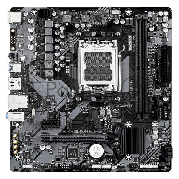 Материнская плата Gigabyte B840M-H, AM5, AMD B840, 2xDDR5, 4xSATA, 1xM.2, 1xPCIe 4.0 x16, 1xPCIe x1, 1xHDMI, 1xDP, 1x1Gb LAN, 1xUSB-A 10Gbps, 1xUSB-A 5Gbps, 4xUSB-A 2.0, 1xPS/2, 3x3.5 мм, 7.1, mATX
