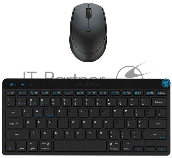 Комплект клавиатура+мышь JLab GO беспроводной, USB, 1600 DPI, чёрный