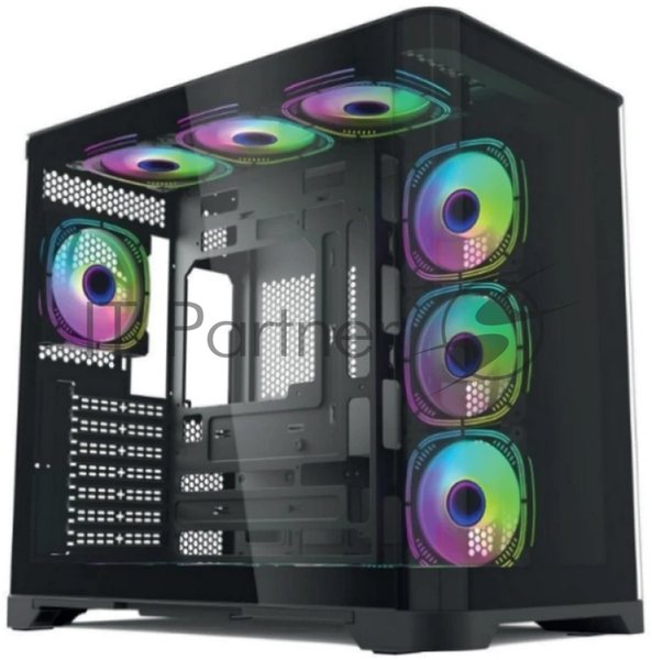 Компьютерный корпус Forza Forza FZ-G42B Seaview TG ATX Case, black, w/o psu, Curved Tempered glass front panel, 1x3,5", 3x2,5